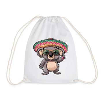 Koala Comic Funny Sombrero - Drawstring Bag - white - Front