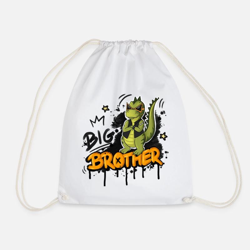 Dino Big Brother Style - Drawstring Bag - white