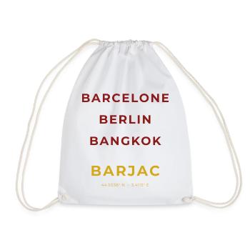 Barjac Lozère - Barcelone - Berlin - Bangkok - Sac de sport léger - blanc - Devant