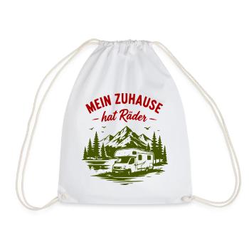 Mein Zuhause hat Räder – Vanlife - Turnbeutel - Weiß - Vorne