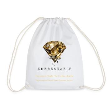 Unzerbrechlicher Diamant-Motivationsdesign - Turnbeutel - Weiß - Vorne