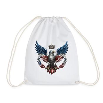 Königlicher US Adler – Freiheit & Krone Wappen - Turnbeutel - Weiß - Vorne