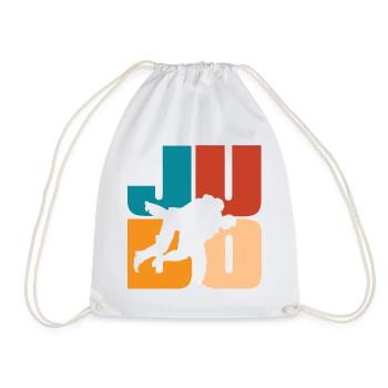 Judo Silhouette Retro Vintage Martial Arts - Drawstring Bag - white - Front