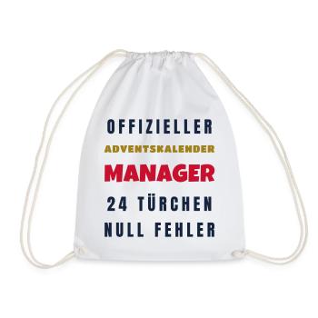 Adventskalender Manager 24 Türchen Adventszeit - Turnbeutel - Weiß - Vorne