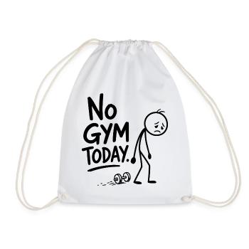  Heute kein Fitnessstudio. Fitnessstudio, Sports - Turnbeutel - Weiß - Vorne