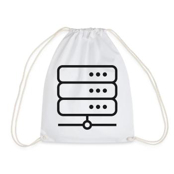 Server-Racklinien-Symbol - Turnbeutel - Weiß - Vorne