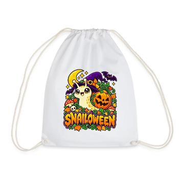 Snailoween – Kürbisschnecke - Turnbeutel - Weiß - Vorne