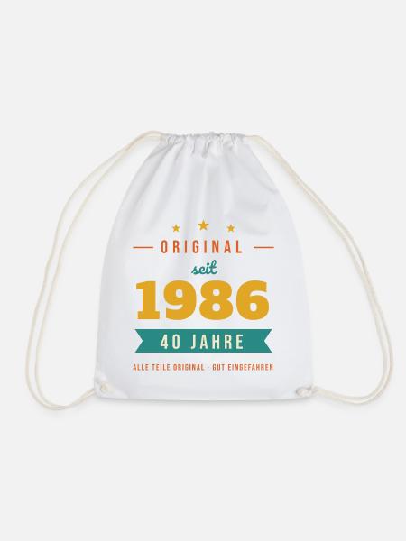 Original seit 1986 – 40. Geburtstag Jahrgang - Turnbeutel - Weiß