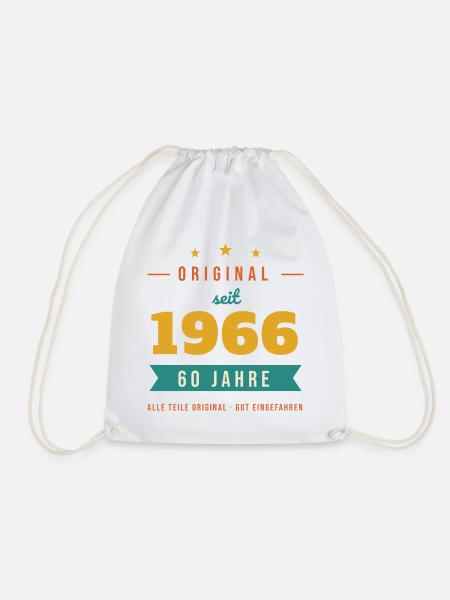 Original seit 1966 – 60. Geburtstag Jahrgang - Turnbeutel - Weiß