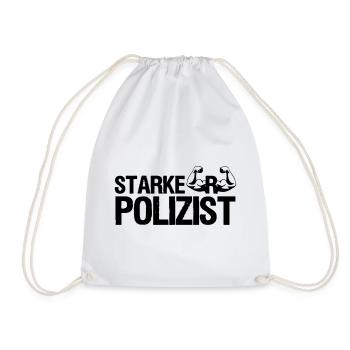 Starker Polizist, Polizei, Sprüche, Geschenk - Turnbeutel - Weiß - Vorne