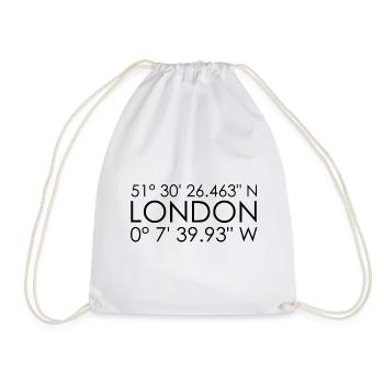 London Koordinaten - Turnbeutel - Weiß - Vorne