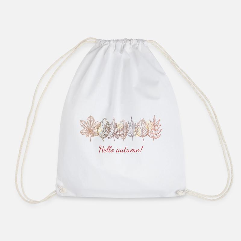 Foliage Hello Autumn - Drawstring Bag - white