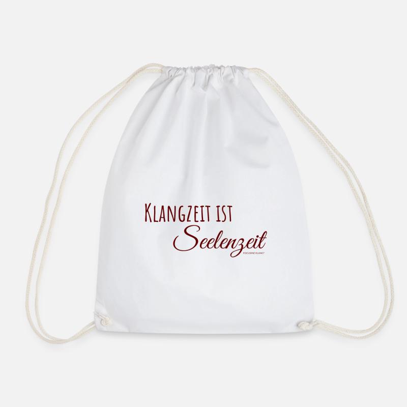 Klangschalen - Klangzeit ist Seelenzeit - Turnbeutel - Weiß