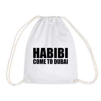 habibi come to dubai - Drawstring Bag - white - Front
