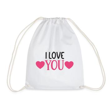 Je t’aime Cœurs - Sac de sport léger - blanc - Devant