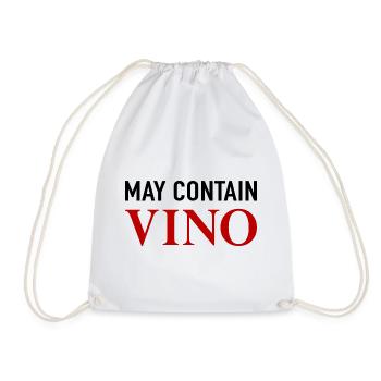 May Contain Vino May Contain Traces of Wine - Drawstring Bag - white - Front