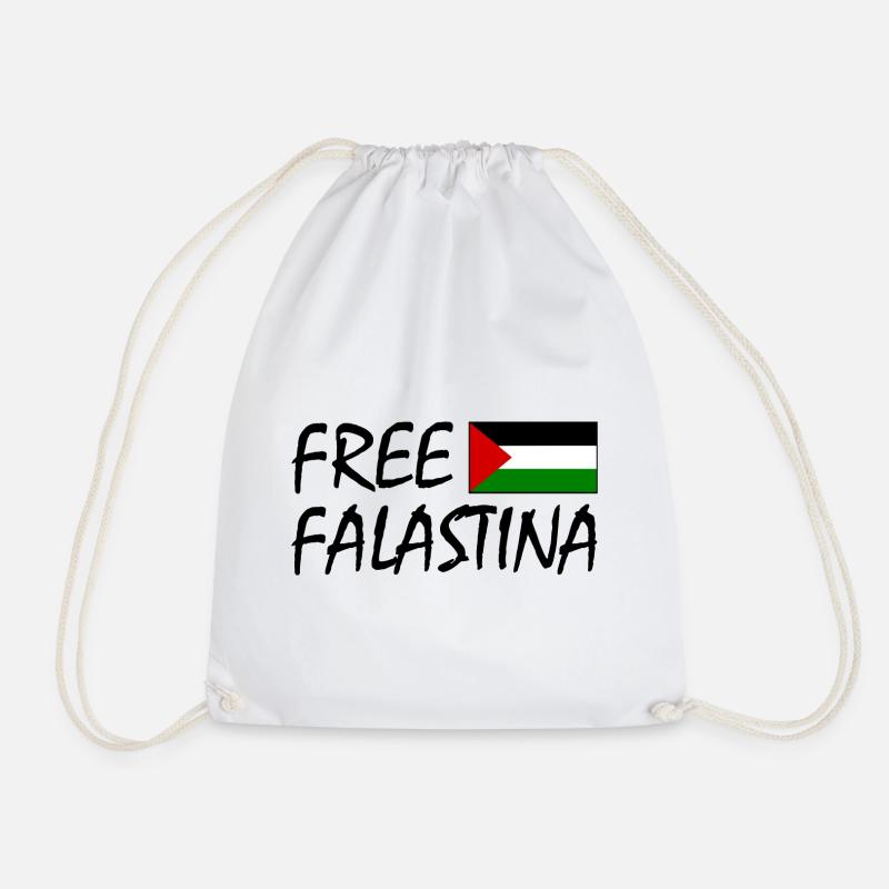 Free palestine - Drawstring Bag - white