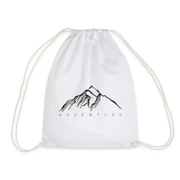 Silhouette de montagne grise - Sac de sport léger - blanc - Devant