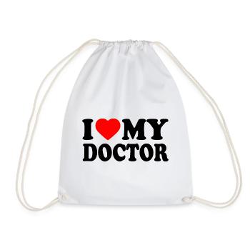 I love my doctor - Drawstring Bag - white - Front