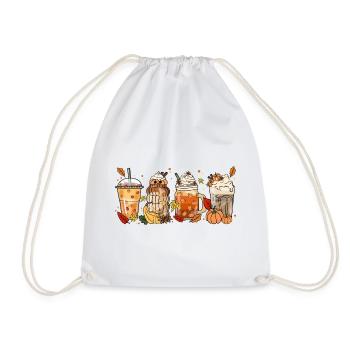 Halloween Café Thé Rétro Citrouille Cacao Automne - Sac de sport léger - blanc - Devant