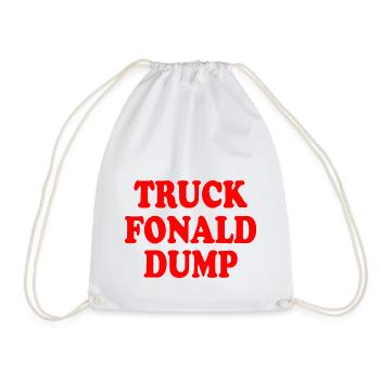 truck fonald dump - Drawstring Bag - white - Front
