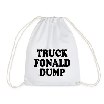 truck fonald dump - Drawstring Bag - white - Front