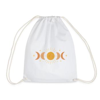 Faceted moon phase cover for night adventures - Drawstring Bag - white - Front