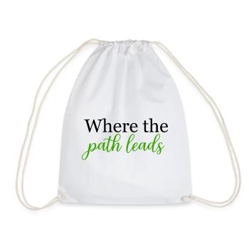 Where the Path Leads Spontaneous Journey	 - Drawstring Bag - white - Front