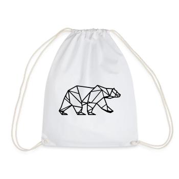 Eisbär Polar Bär Polygon Symbol - Turnbeutel - Weiß - Vorne