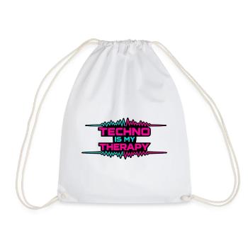 Techno Therapy Neon Pulse - Drawstring Bag - white - Front