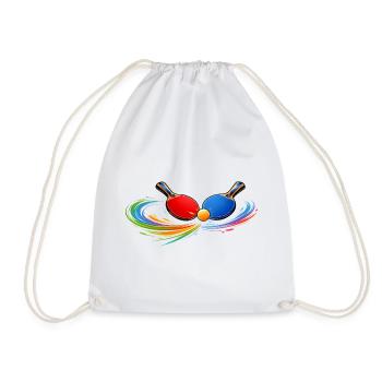 Tischtennis Schläger Shirt Ping Pong Sport - Turnbeutel - Weiß - Vorne