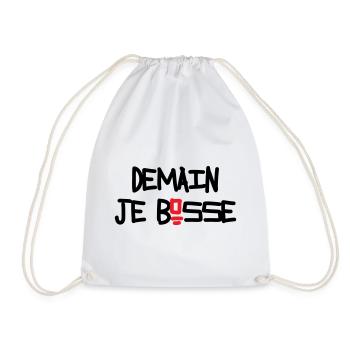 Demain je bosse humour flemme procrastination - Sac de sport léger - blanc - Devant