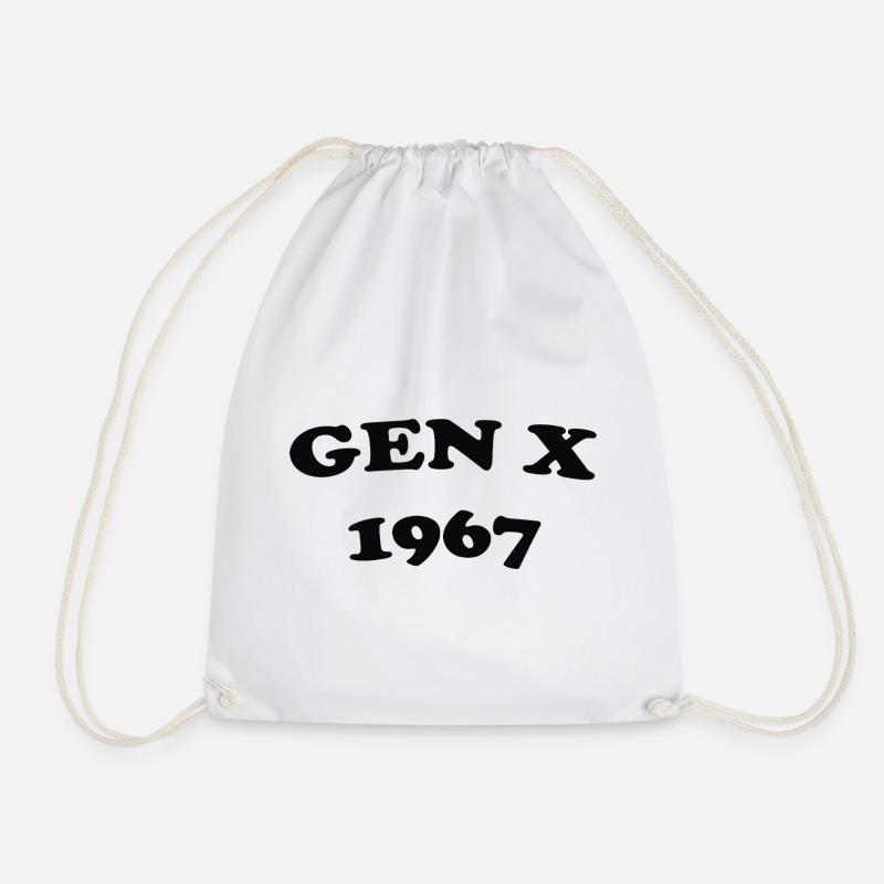 Gen X 1967 Retro Logo - Drawstring Bag - white
