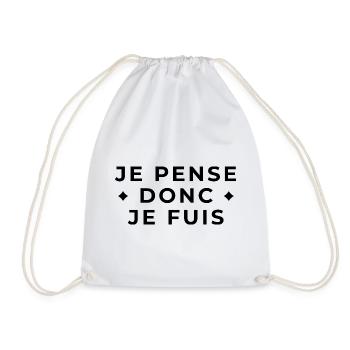 Je Pense Donc Je Fuis - Humour et Philosophie - Sac de sport léger - blanc - Devant