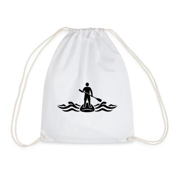 Stand Up Paddling SUP Board Water Sports Lake - Drawstring Bag - white - Front