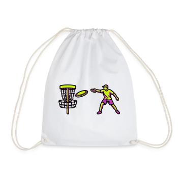 Graphique du lancer du joueur de disc golf - Sac de sport léger - blanc - Devant