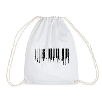 Barcode - Black - Drawstring Bag - white - Front