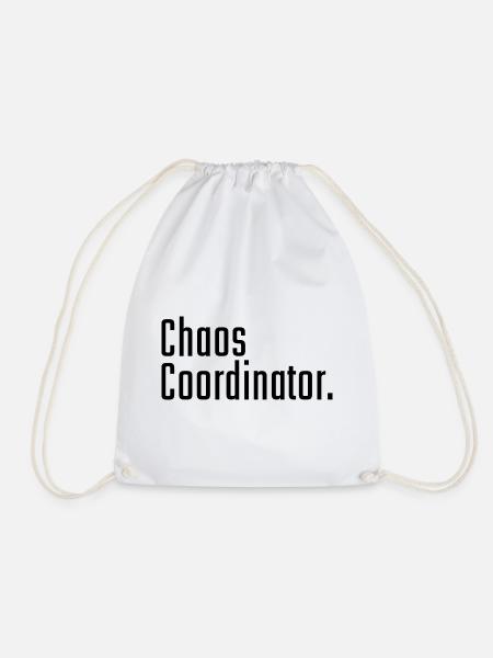 Chaos Coordinator - Typografie Spruch - Turnbeutel - Weiß