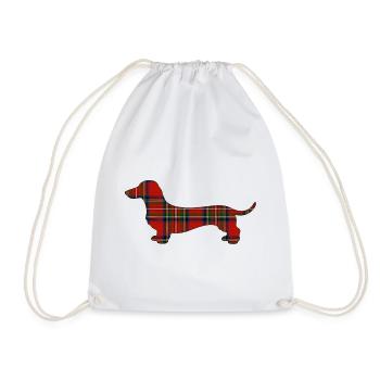 Tartan-Wursthund | Pyrenäenlinien-Labor - Turnbeutel - Weiß - Vorne