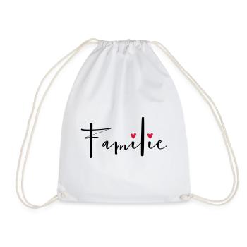 Familie Herz Liebe Geschenkidee - Turnbeutel - Weiß - Vorne
