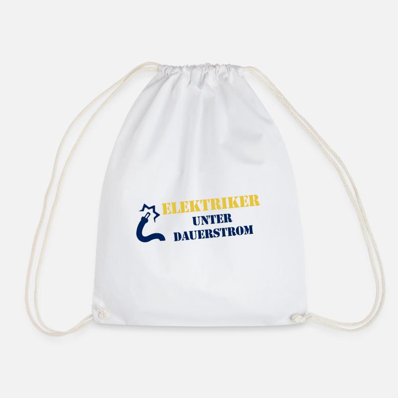 Electrician under continuous current - Drawstring Bag - white