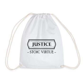 Stoic Virtue Justice Stoicism Stoic Stoa - Drawstring Bag - white - Front