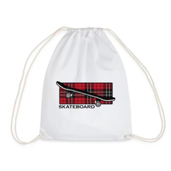 skateboard skate-life halfpipe skateboarder sk8 - Drawstring Bag - white - Front
