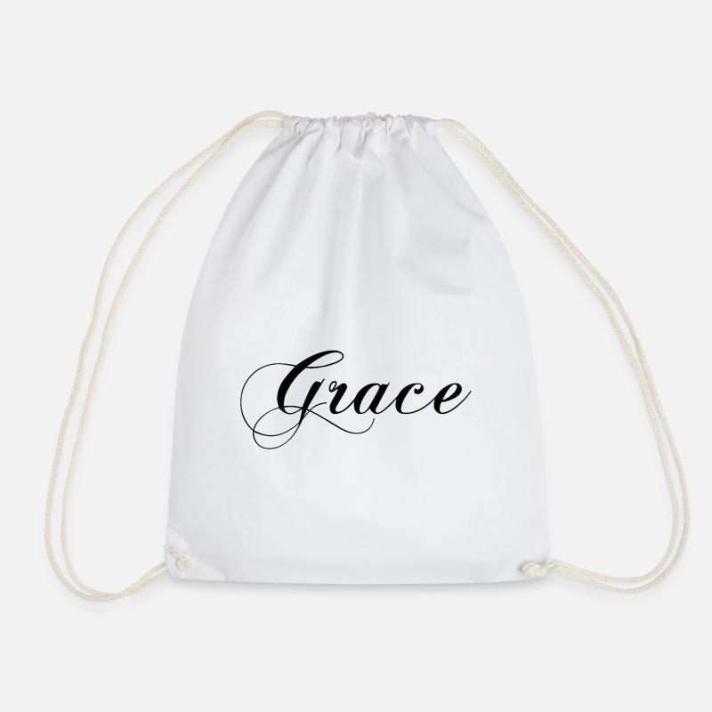 Grace, mugs and bags with personalized name - Drawstring Bag - white