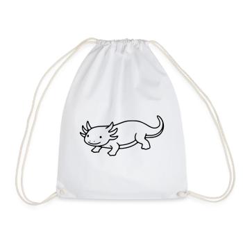 Dessin au trait d’axolotl | Amphibien minimaliste - Sac de sport léger - blanc - Devant