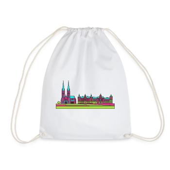 Skyline der Stadt Stettin Wały Chrobrego Kunst - Turnbeutel - Weiß - Vorne