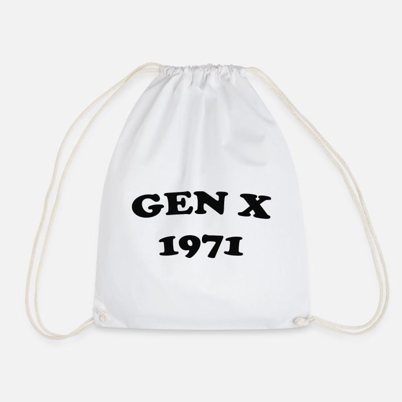 Gen X 1971 Retro Logo Tee - Drawstring Bag - white