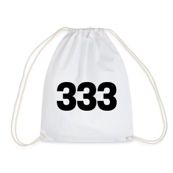 333 angel number - Drawstring Bag - white - Front