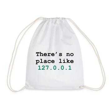 there's no place like 127.0.0.1 - Drawstring Bag - white - Front