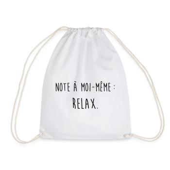 Relax / Humour / Fainéant / Paresse / Drôle Stress - Sac de sport léger - blanc - Devant